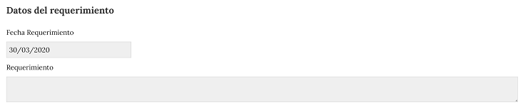 1. Datos del requerimiento